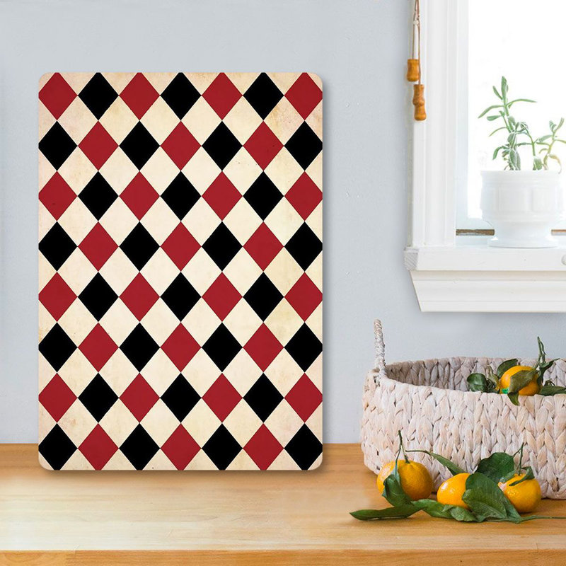 Flourish Tempered Glass Cutting Board, 7.9 x 11.8 inches | 100% Antibacterial, Easy-Clean Surface, Non-Slip Silicone Feet | Perfect for Food Prep & Serving, Durable & Stylish Kitchen Essential, Not Dishwasher Safe