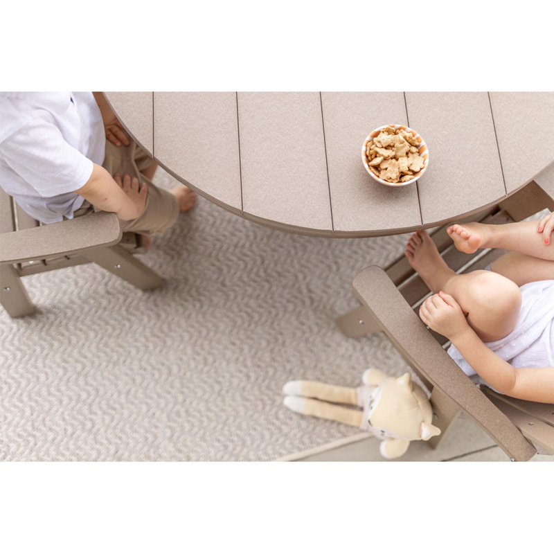 Berlin Gardens Kids Regular Top With White Base 38″ Round Table, Coastal Gray