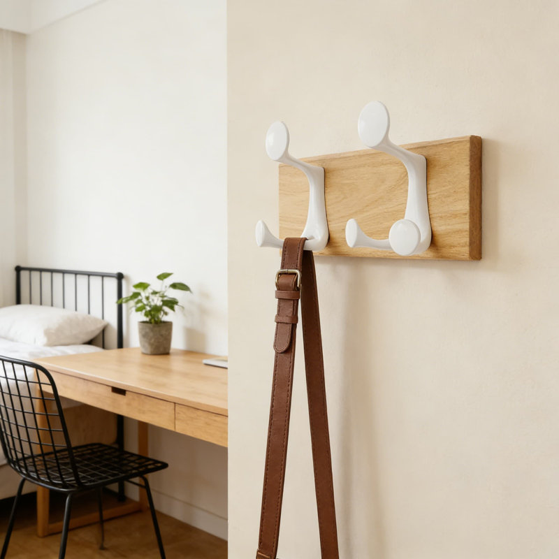 Portemanteau mural 39 po avec 6 crochets triples - Organisateur de vestibule en bois massif pour manteaux, sacs et fournitures pour animaux - Conception robuste et peu encombrante