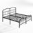 Oley Double Wave Headboard and Footboard Heavy Duty Anti-sway 18in High Steel Tube Iron Bed with Storage-1772134868