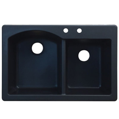 Aversa 33'' L Double Bowl Granite Kitchen Sink