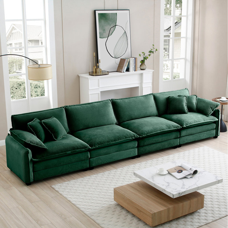 Canapé 3 places Boneless Mira (3S), 4, H 33,9 po x l 150,43 po x P 34,3 po, Vert