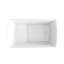 Baignoire autoportante de 47 po en acrylique avec siège: forme rectangulaire spacieuse, finition blanc brillant, trop-plein invisible et bonde escamotable chromée