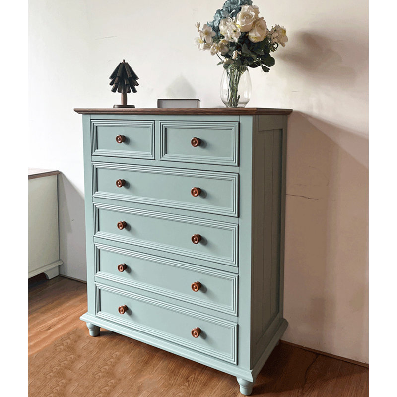 Commode d'appoint style rétro en bois d'hévéa