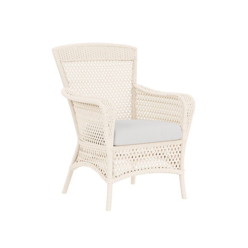 Grand Traverse Outdoor Dining Armchair, Caramel, Canvas Natural Sunbrella® Canvas