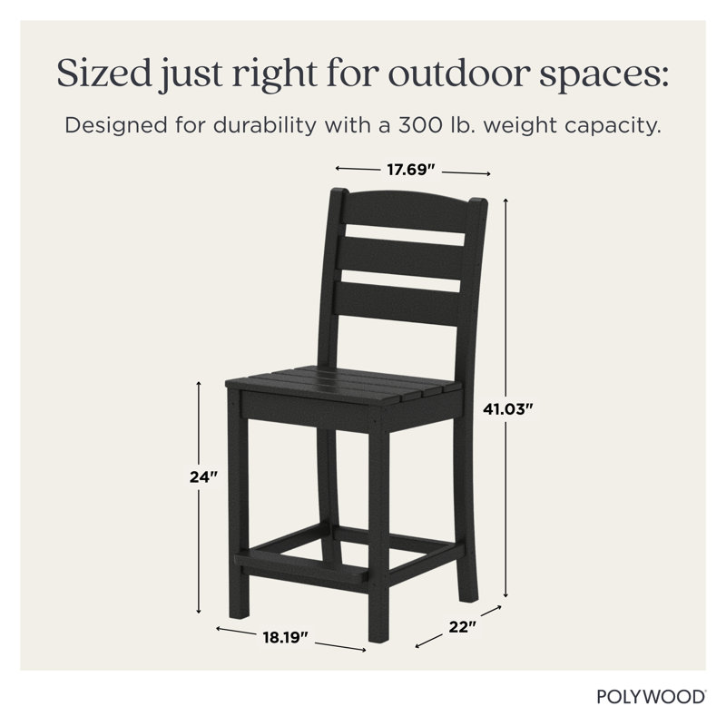 Lakeside Counter Side Chair, Black