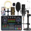 Ensemble de matériel de balado, microphone à large diaphragme BAOKALER 48V XLR avec carte son en direct, ensemble de micros à condensateur pour studio d'enregistrement et de diffusion