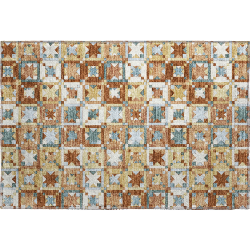 Tapis de qualité supérieure lavable à la machine Villers, Paprika, 1 pi 8 po x 2 pi 6 po