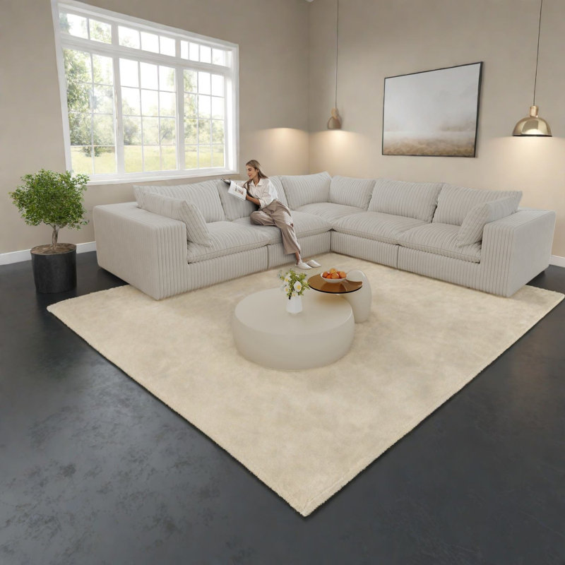 Compression Sofas 118.2 Inch Corduroy Modular Cloud Couch for Modern Home