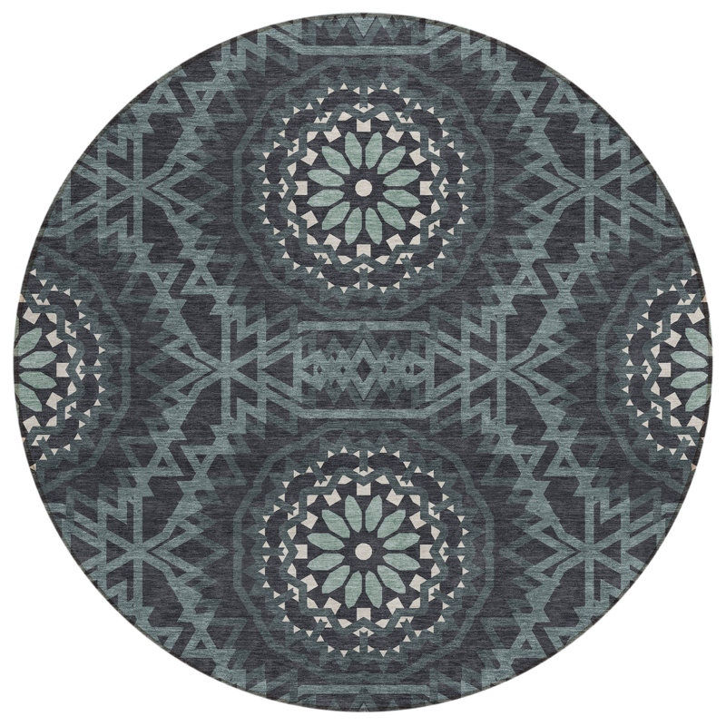 Tapis intérieur lavable 8 pi gris et gris anthracite