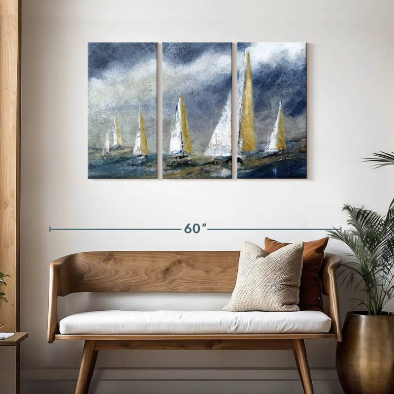 Aletra Indigo Swells, 28" H x 45" W