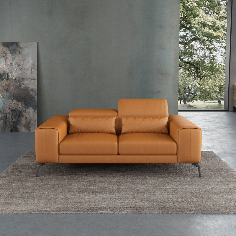 Cavour Sofa, Cognac Genuine Leather