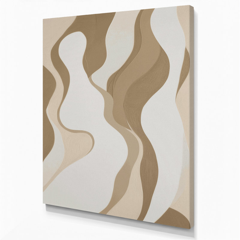 Abstrait, art figuratif brun sur toile 28, H 14 po x l 11 po