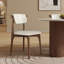 Chaise moderne en similicuir, beige, pieds en bois massif, 2 pièces, sans assemblage