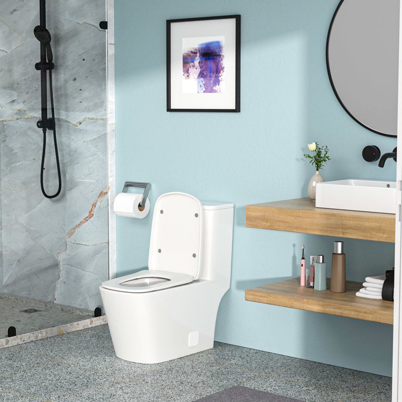 White Ceramic Toilet With Stable And Silent Flushing - Soft Closing Seat, Siphon Flushing, Low Water Absorption, Sleek Efficient Usage Economical