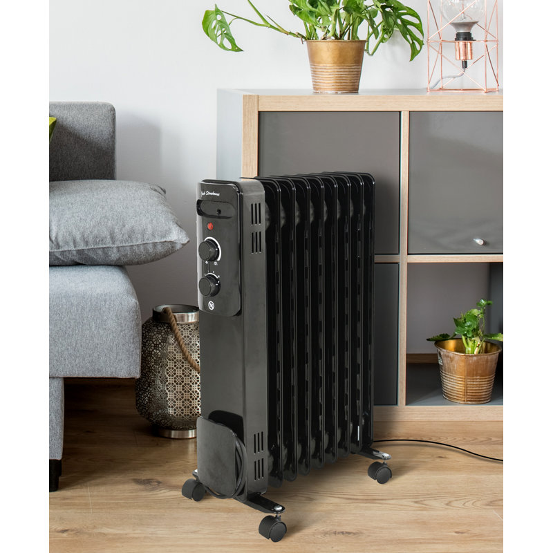 Belfry Heating Reginald Electric Radiator Space Heater with Adjustable Thermostat, Black, 1500