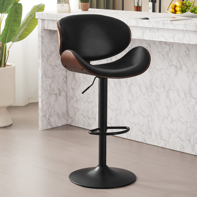 Swivel Adjustable Height Bar Stools, Black