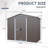 8Ft X 4Ft Outdoor Metal Storage Shed With Metal Foundation-123794639