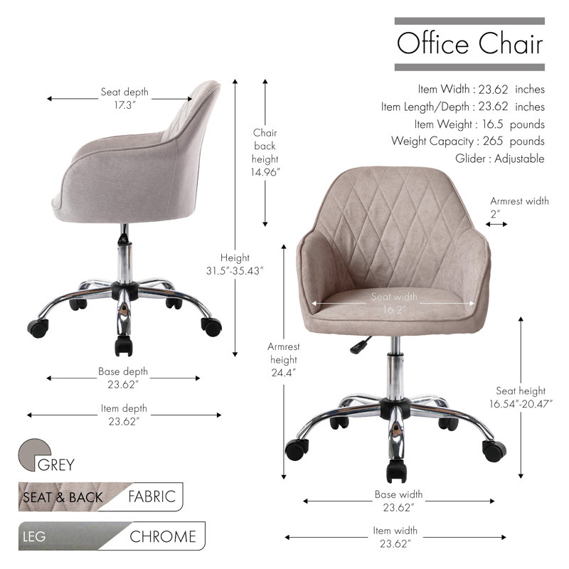Desk Chair, Grey