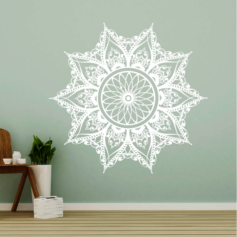 Adhésif décoratif mandala, H 36 po x l 36 po, Blanc