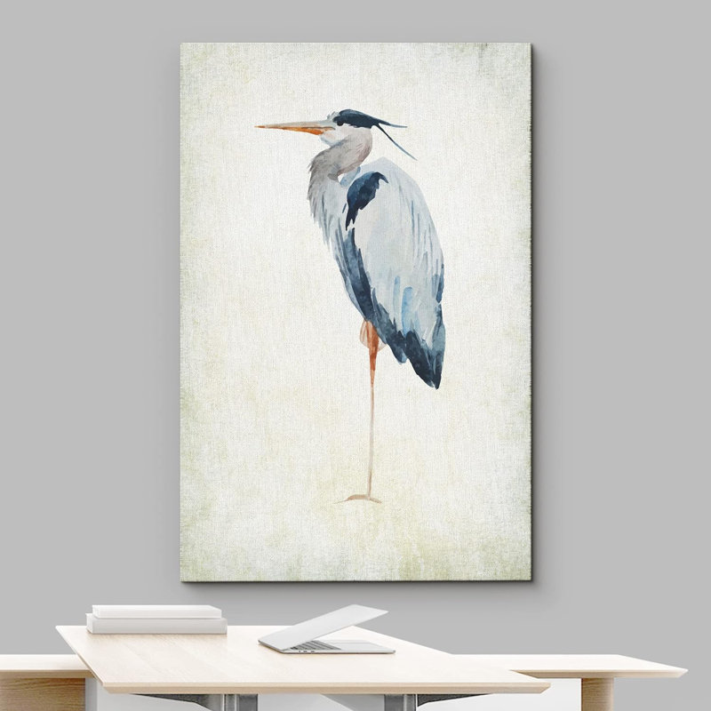 «Blue Heron Bird Wild Animal Gallery», reproduction sur toile, Toile tendue, H 36 po x l 24 po x P 1,5 po