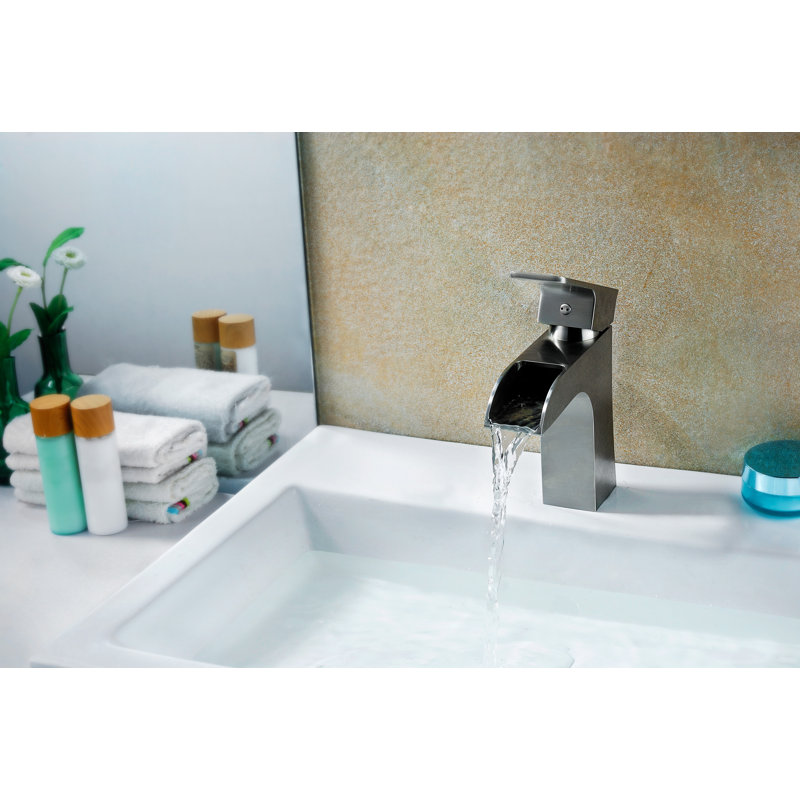 Brushed Nickel Single-Handle Bathroom Faucet with Lead-Free Brass