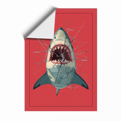 Shark Confrontation Modern - Framed Print