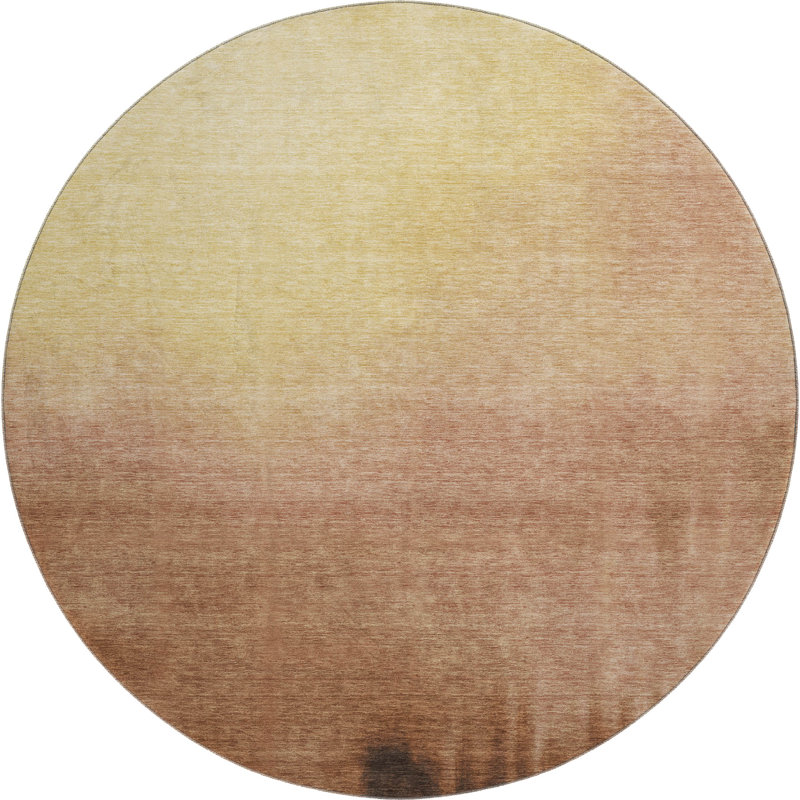 Premium Machine Washable Mayfield AMF2420 Ombre Rug, Rust, 8' Round