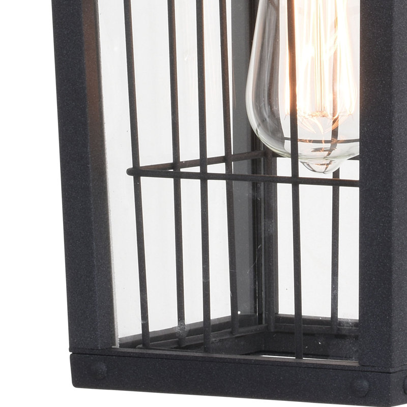 Lanterne suspendue d'extérieur noire à 1 lumière H 14,5 po
