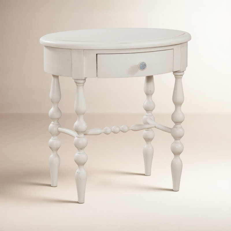 Schlusser Vannie End Table with Storage, Dove White