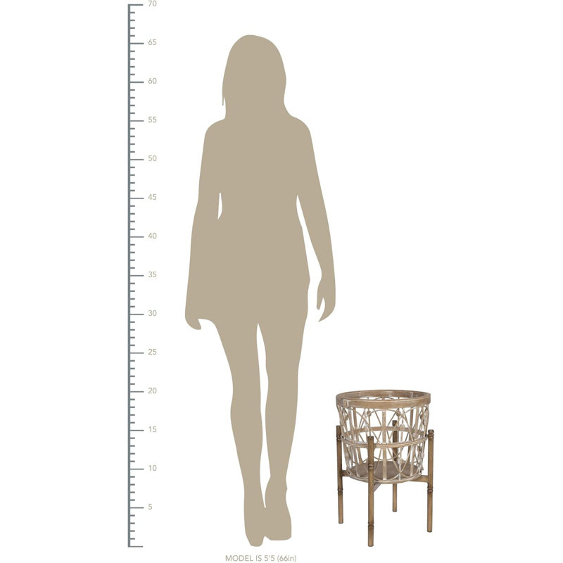 Boho Woven Bamboo Plant Stand