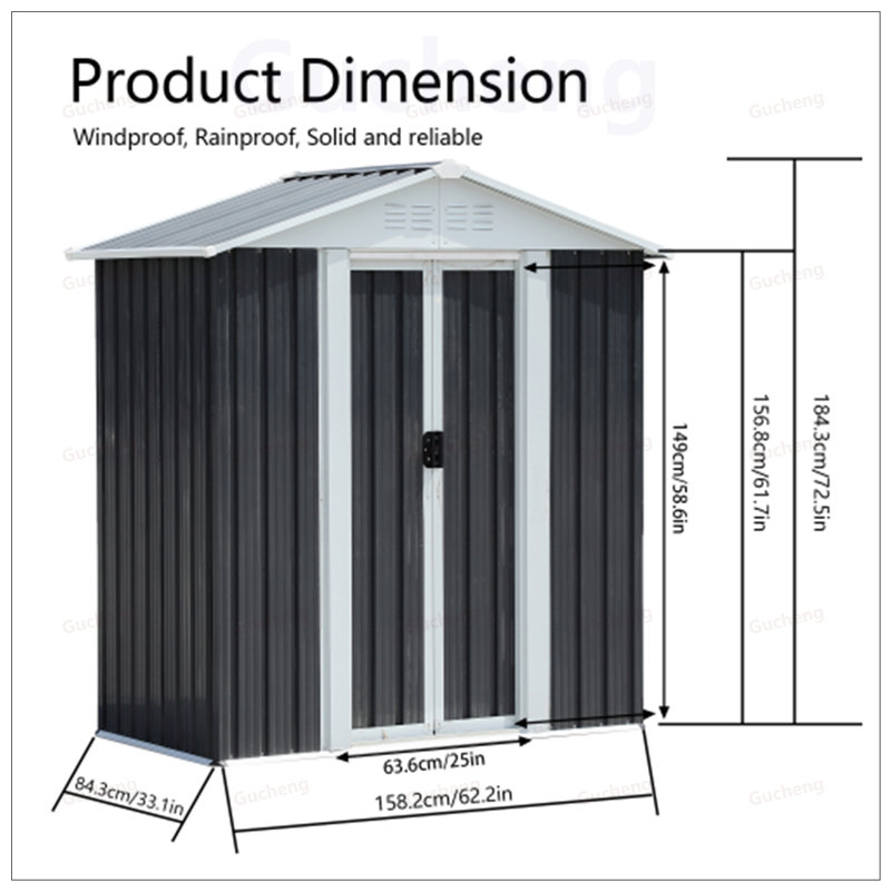Remise de rangement extérieure durable avec structure en alliage d'aluminium et base imperméable pour une organisation résistante aux intempéries