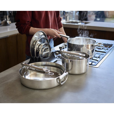 Joseph Joseph Space Steel 8-piece Stainless Steel Cookware Set with Folding Handles