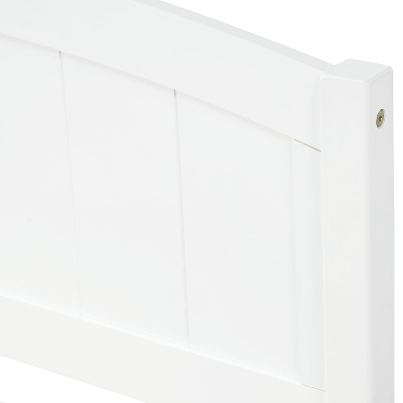 Lit plateforme simple blanc avec poignée de tiroir - Bois massif pour une chambre à coucher élégante, Blanc