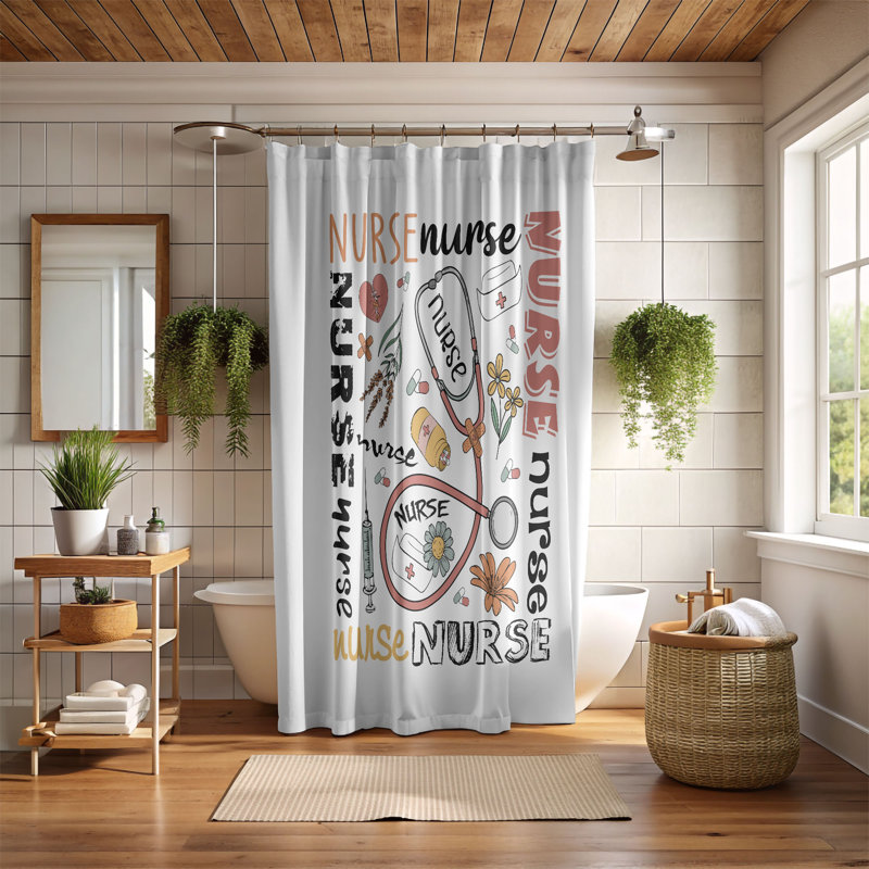 Rideau de douche standard 1 pièce, H 74 po x l 71 po