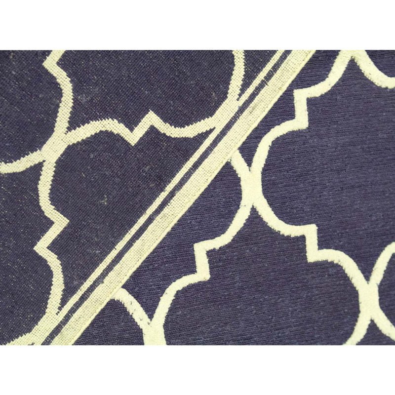 Tapis bleu noué à la main de haute qualité