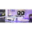 Lit plateforme de voiture de course simple équipé de DEL avec centre de table confortable et confortable en blanc, sécuritaire et élégant-631172175