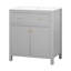 Meuble-lavabo de 30 po avec lavabo en céramique - teinte grise, style moderne, bois massif, construction, rangement spacieux gris, design, structure, planches, dissimulé