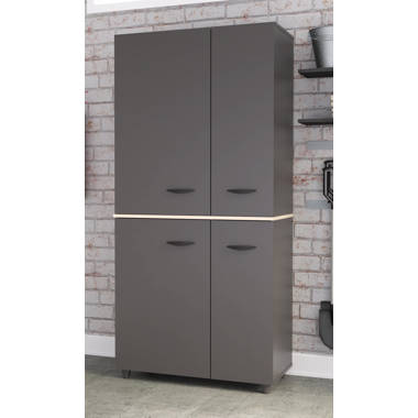 Jezelle 5 Piece Storage Cabinet Set Wade Logan Color: Dark Gray/Maple