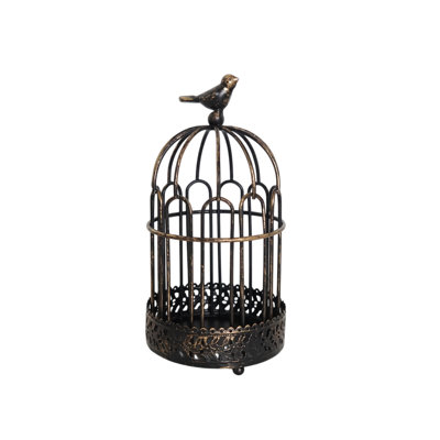 Porte-bougie en métal pour cage à oiseau, lanterne de style rétro pour maison de campagne, campagne française, manteau de cheminée