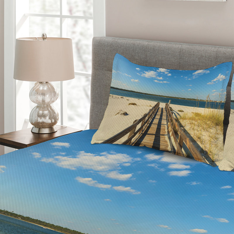 Island Coastal Coverlet, King Bedspread + 2 Shams