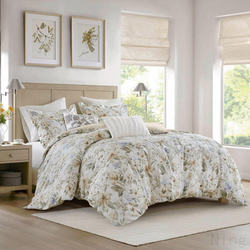 Ensemble de housse de couette en satin de coton 5PCS