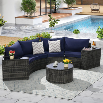 Ensemble de mobilier d'extérieur demi-lune pour une détente et une socialisation ultimes