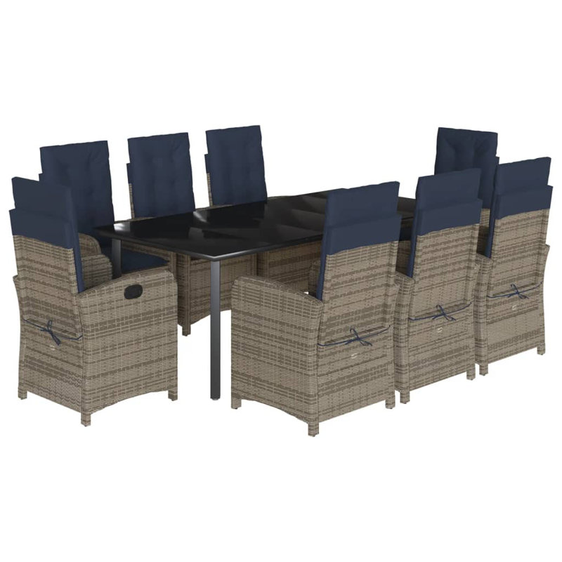 8 - Person Patio Dining Set with Rectangular Table , Cushions Included