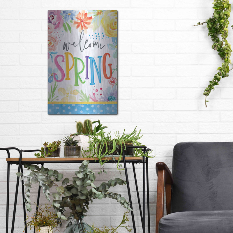 "Welcome Spring" par Mollie B Art, H 16 po x l 12 po 