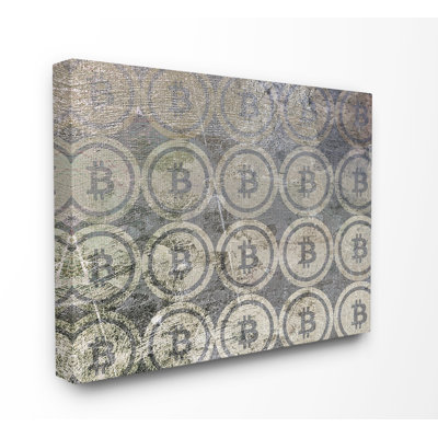 «Bitcoin Pattern on Surface» par Daphne Polselli, reproduction d'art textuel sur toile