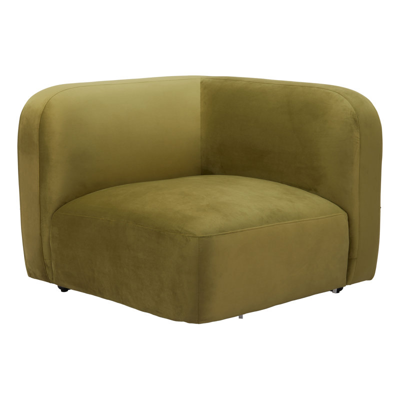 Fauteuil d'angle vert, Velours vert