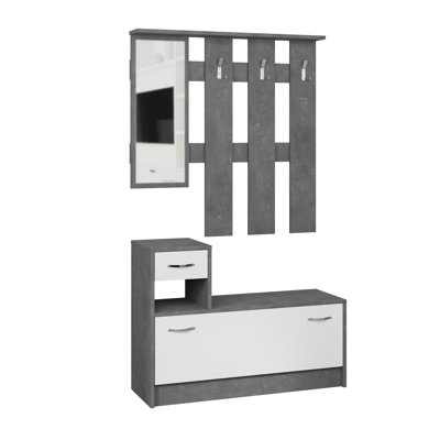 Jullien 100 cm W Hallway Set with Storage Bench and Shoe Storage