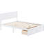 Lit plateforme double en blanc avec de magnifiques capacités sous le tiroir - pin créé et pour une chambre à coucher, rangement spacieux, confortable et confortable