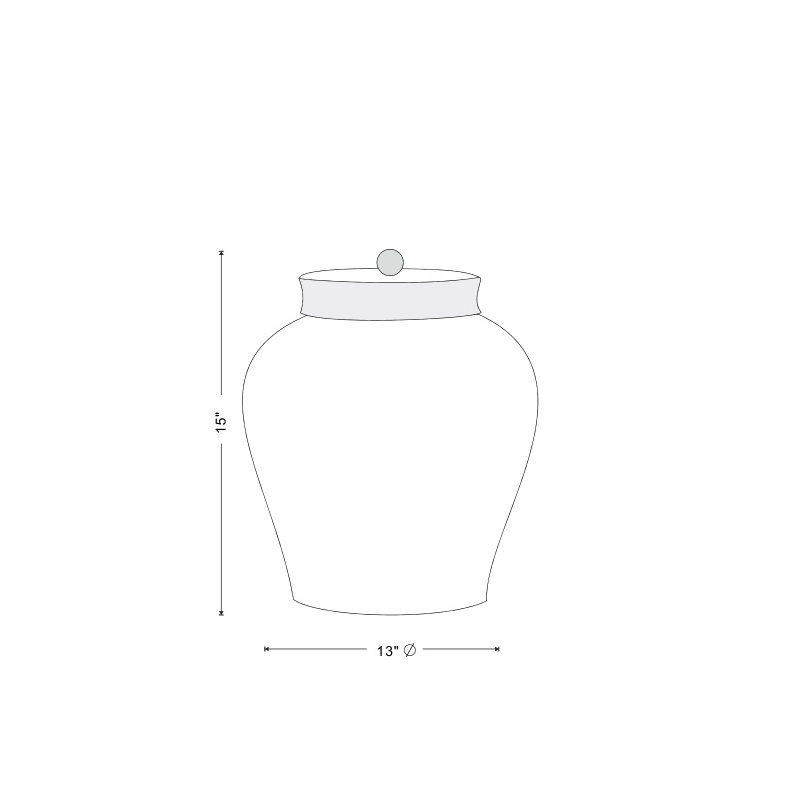 Pot en porcelaine brun 15 po